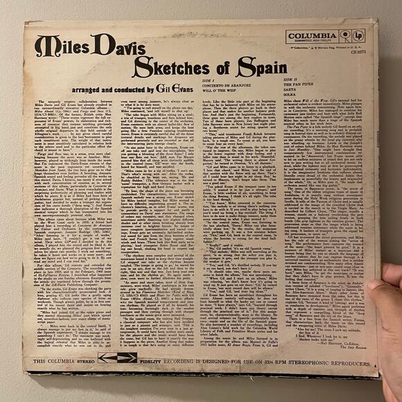 Miles Davis - Sketches Of Spain LP vintage vinyl record jazz - Picture 2 of 4